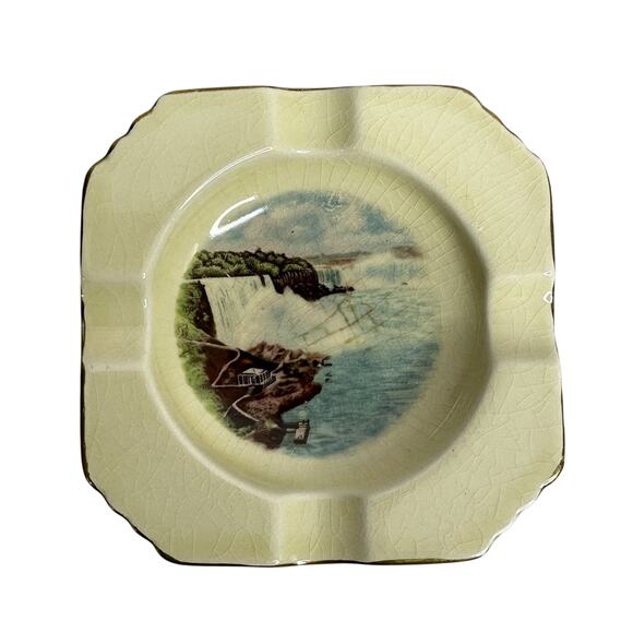 Royal Winton 4”x4” Trinket Dish Ashtrays Niagara Falls Lot Of 2￼ - Picture 2 of 11
